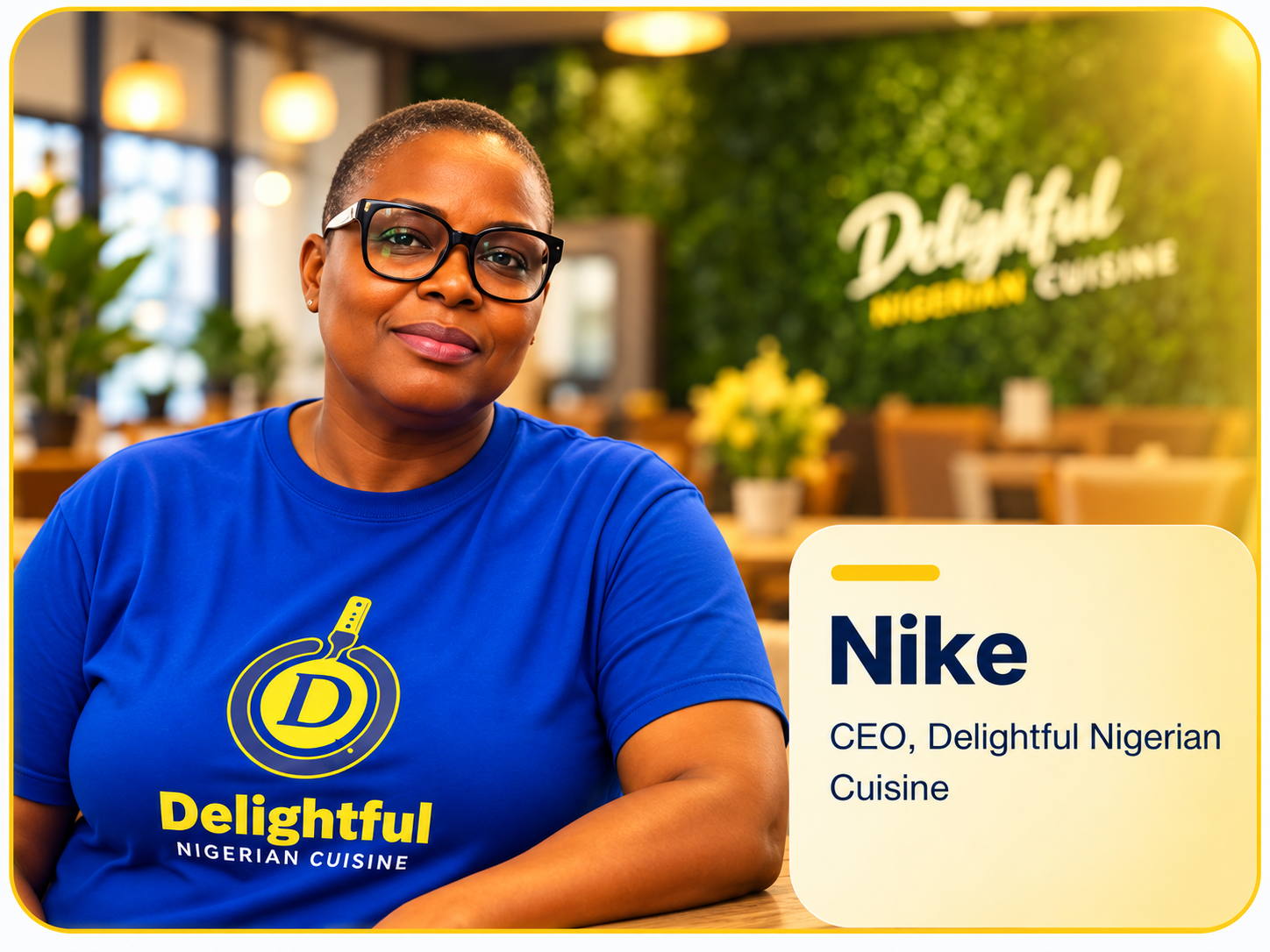 Nike, CEO of Delightful Nigerian Cuisine